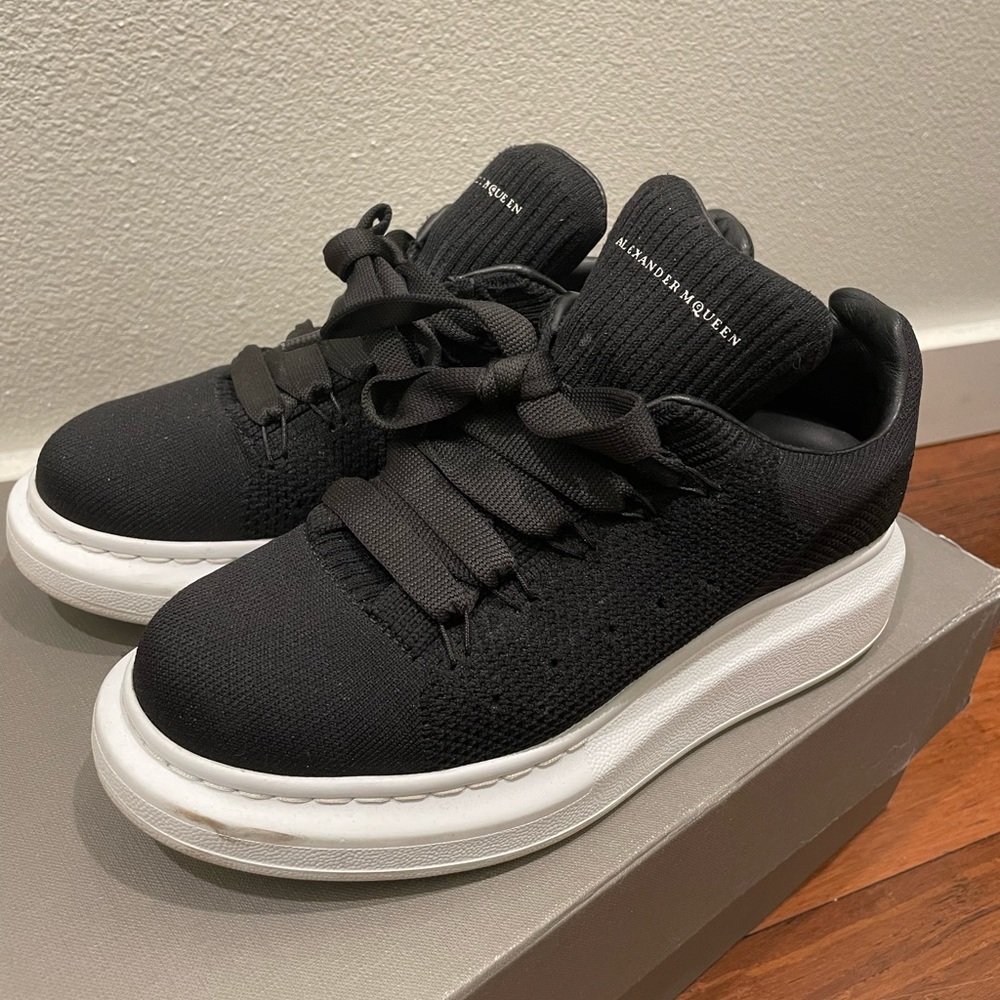 Alexander McQueen Black Knit Oversized Sneakers